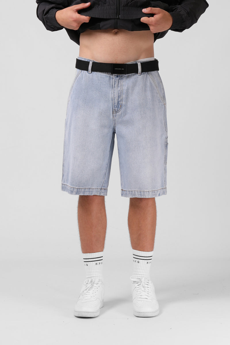 Denim Work Short - Lt Worn Blue