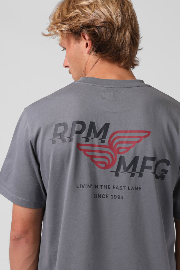 Fast Lane Tee - Steel Grey