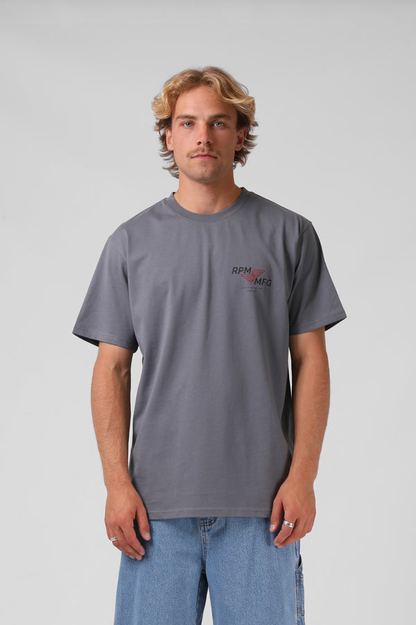 Fast Lane Tee - Steel Grey