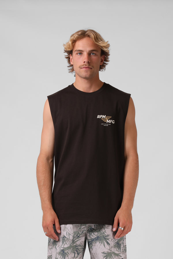 Fast Lane Muscle Tee - Espresso