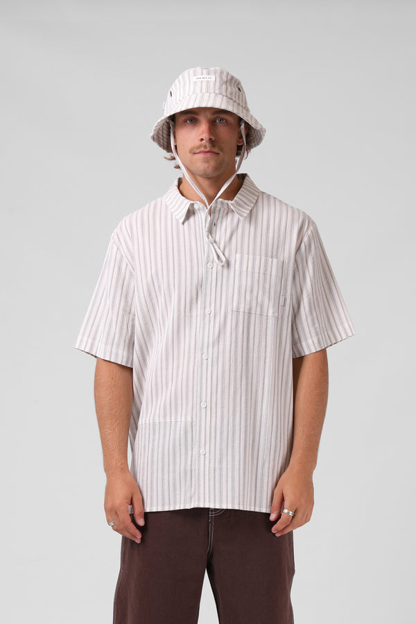 Pin Stripe Shirt - White/Grey