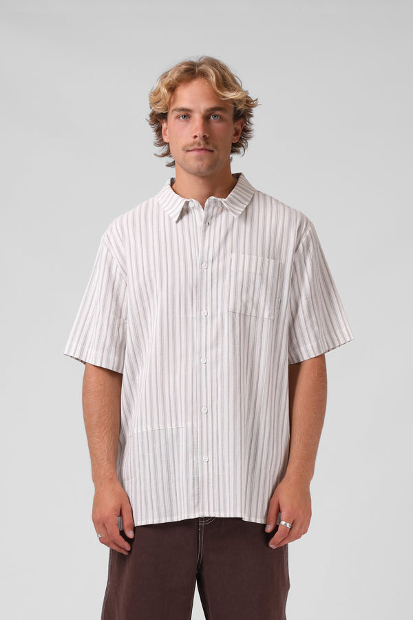 Pin Stripe Shirt - White/Grey