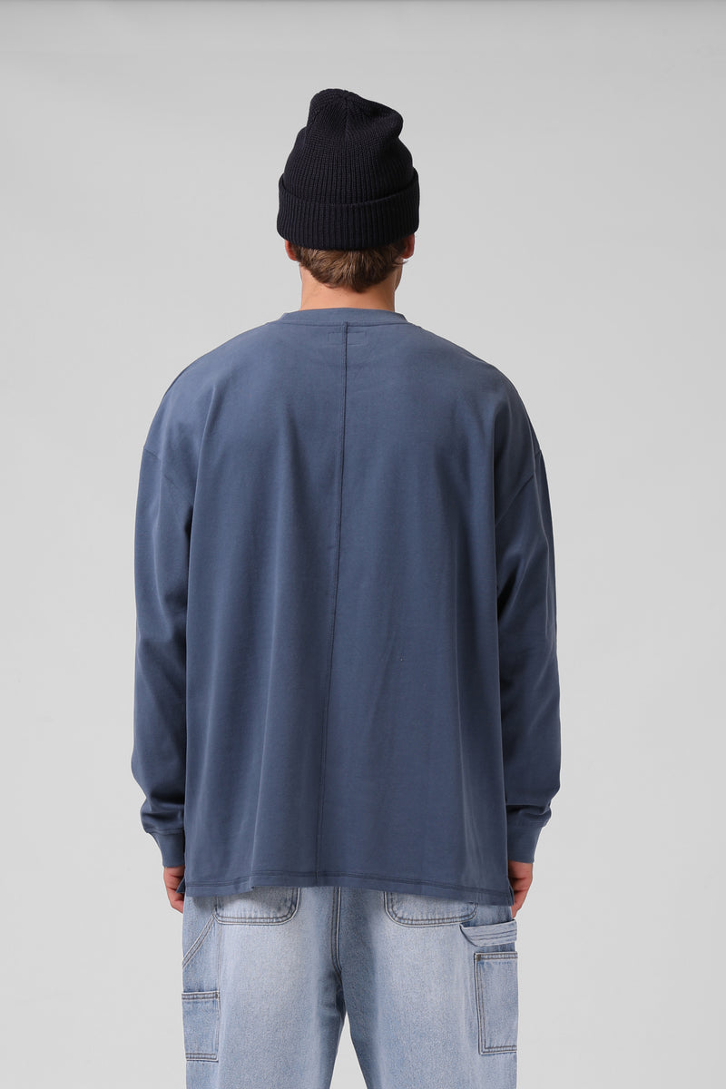 V2 Sanded L/S Tee - Navy Wash