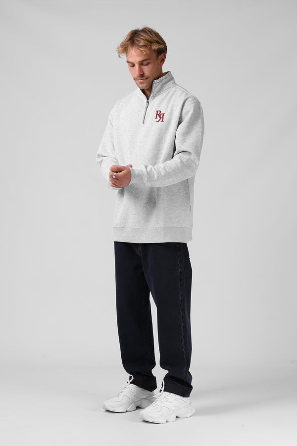 Track 1/4 Zip  - White Marl