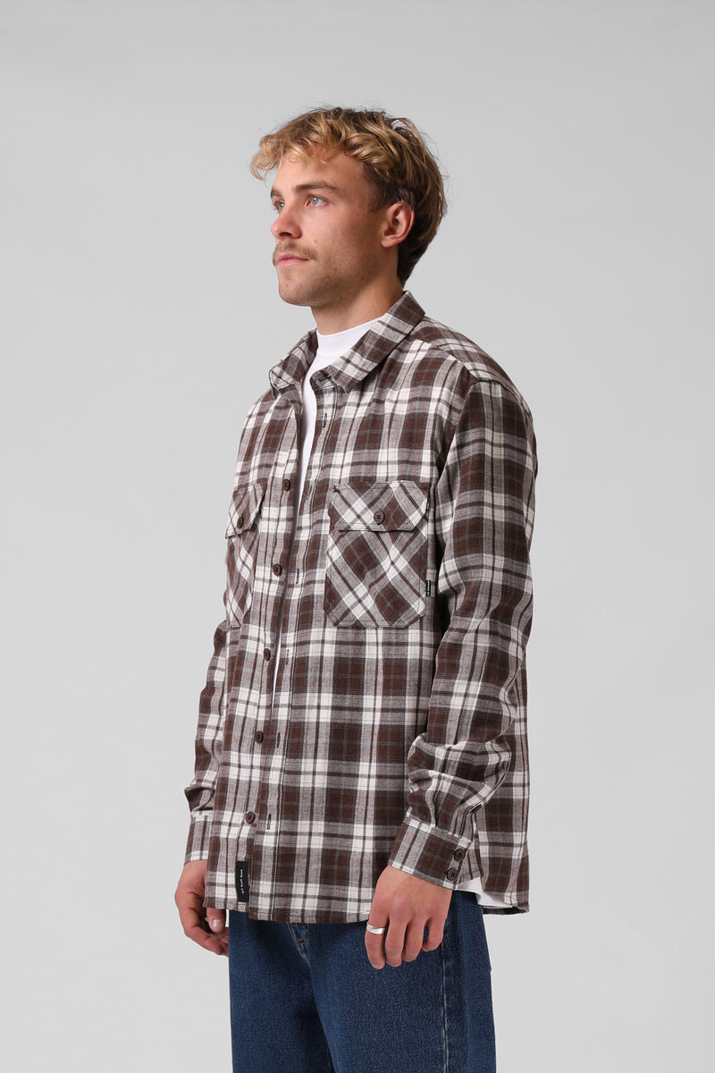 Plaid L-S Shirt - Brown Plaid