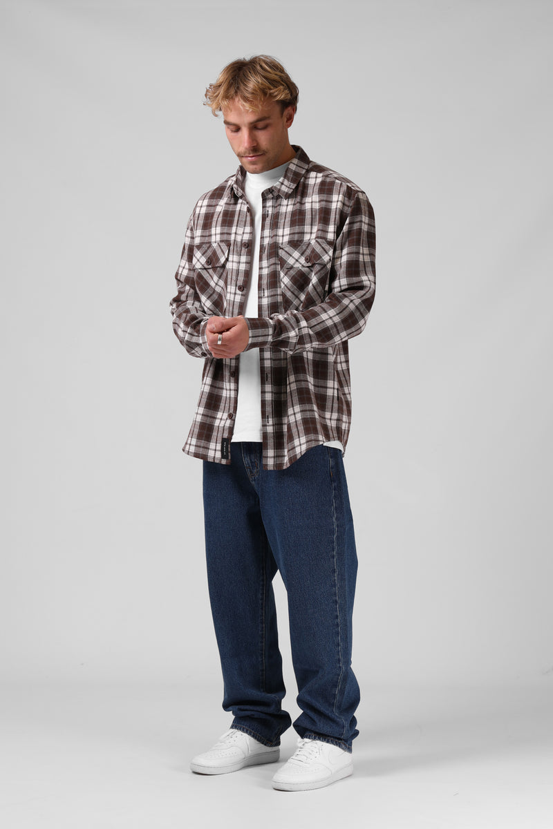 Plaid L-S Shirt - Brown Plaid