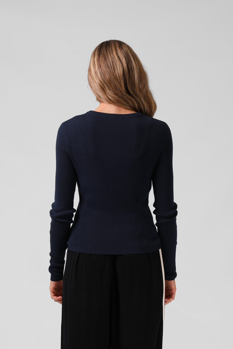 Knitted L/S  - Navy