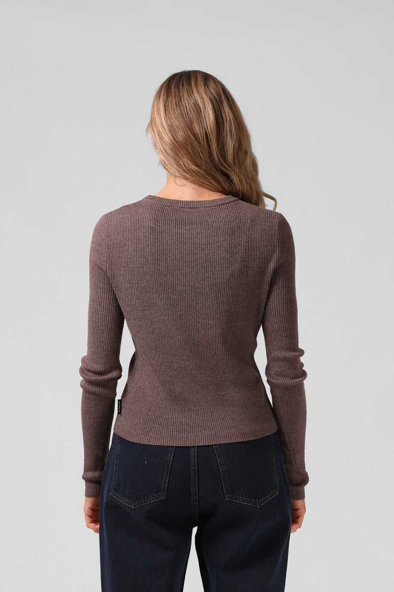 Knitted L/S  - Brown Marle