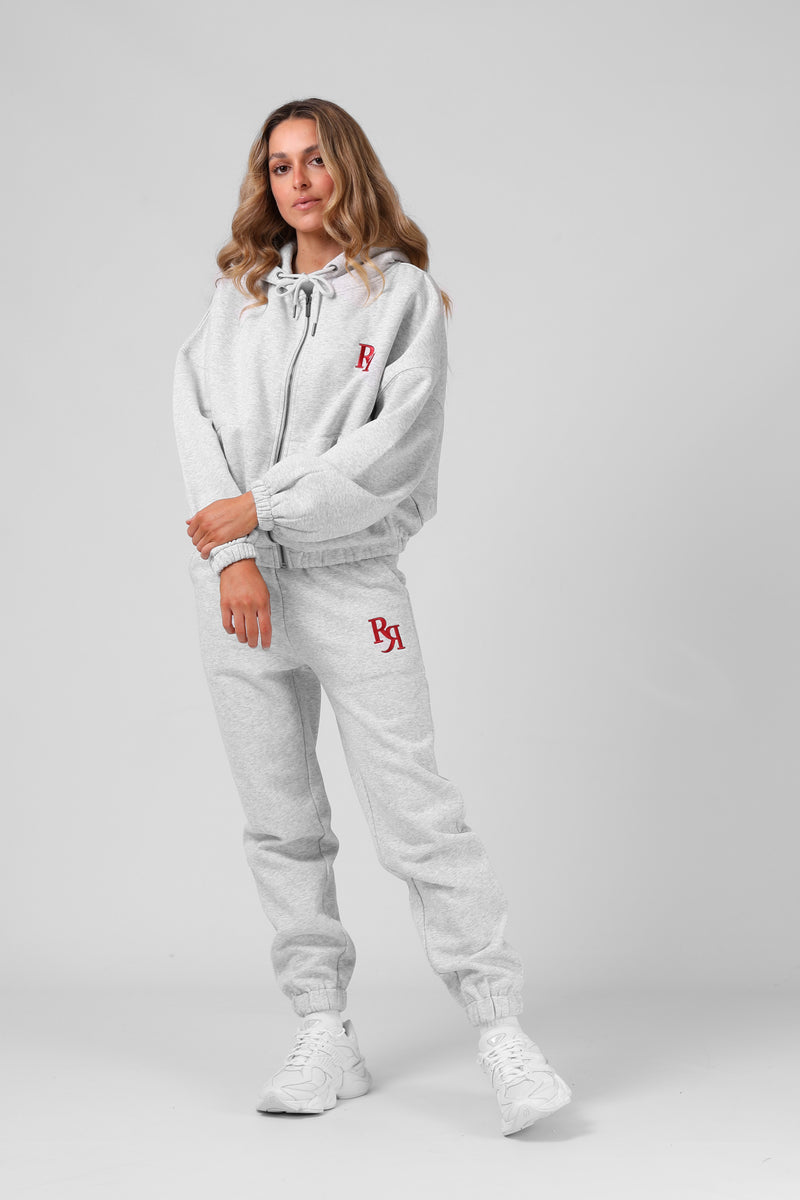 Binate Zip Thru  - White Marl