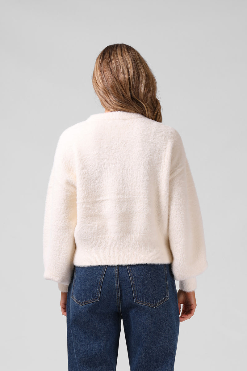 Bella Fluffy Knit - Cream