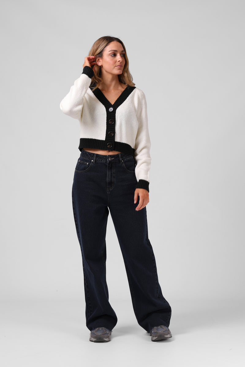 Cropped Cardigan - Off Whte