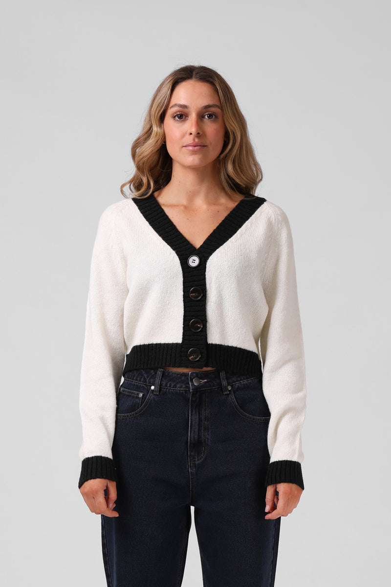 Cropped Cardigan - Off Whte