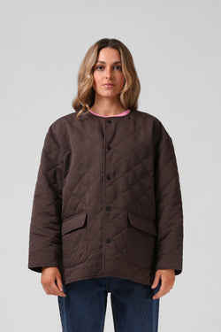 Quilted Jacket - Dark Chocolate