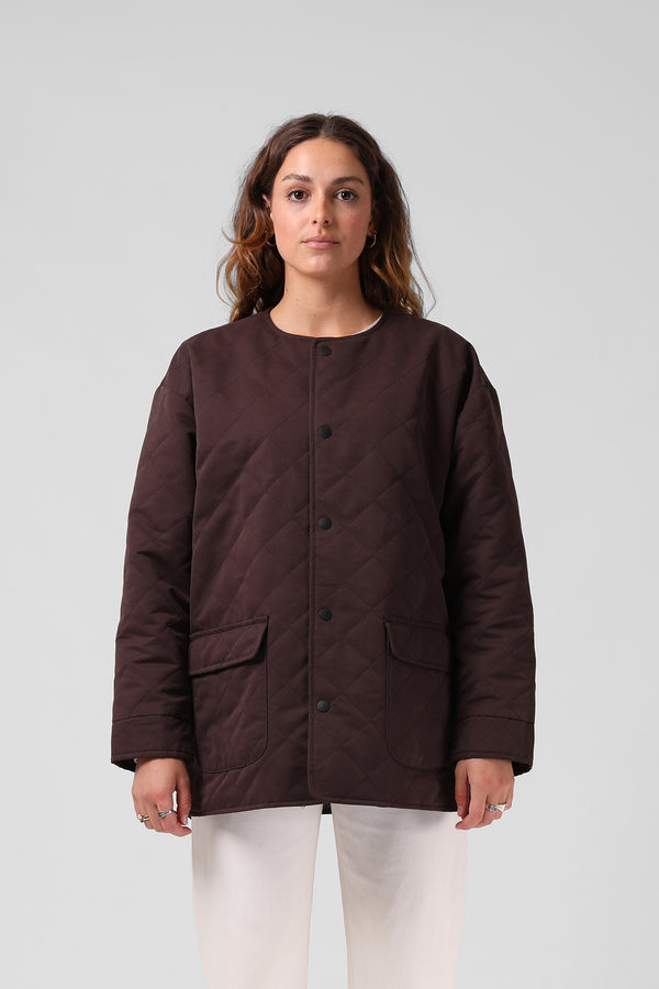 Quilted Jacket - Chocolate Plum